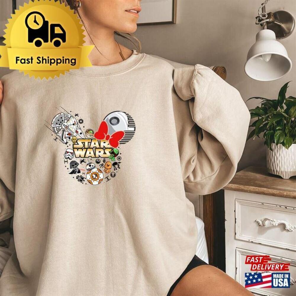 Disney Star Wars Mickey Head Sweatshirt And Minnie Sweater Family Couple Shirt
